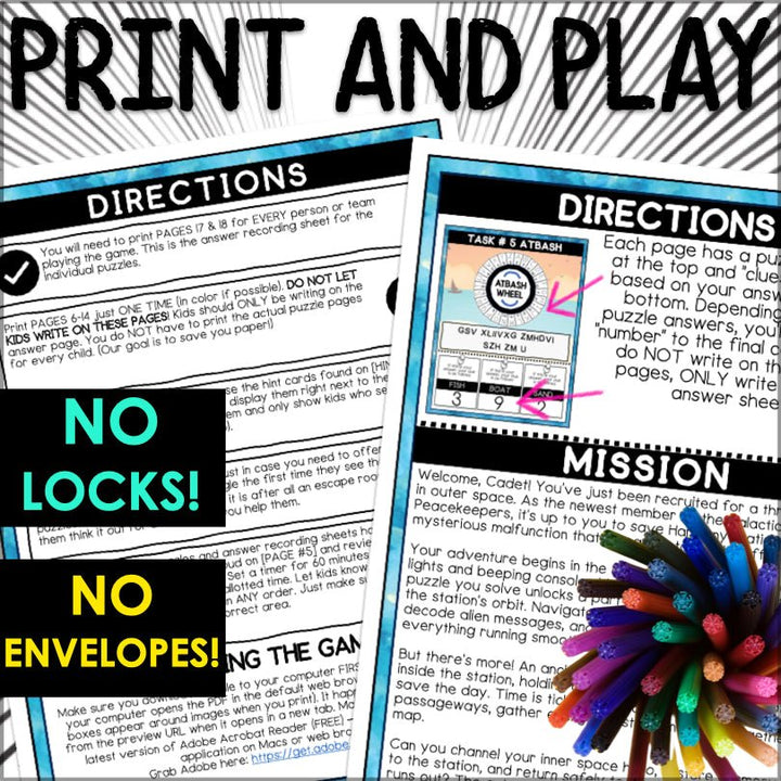 Space Adventure Escape Room Game - Teacher Jeanell