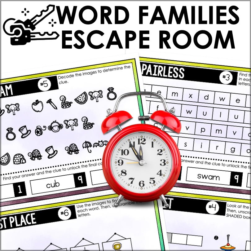 Word Families Escape Room Game | CVC and Blends Phonics End of Year Activities - Teacher Jeanell