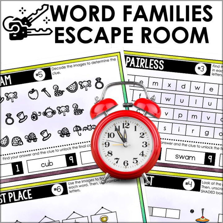 Word Families Escape Room Game | CVC and Blends Phonics End of Year Activities - Teacher Jeanell