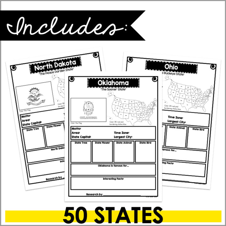 50 States Research Project - State Report - Teacher Jeanell