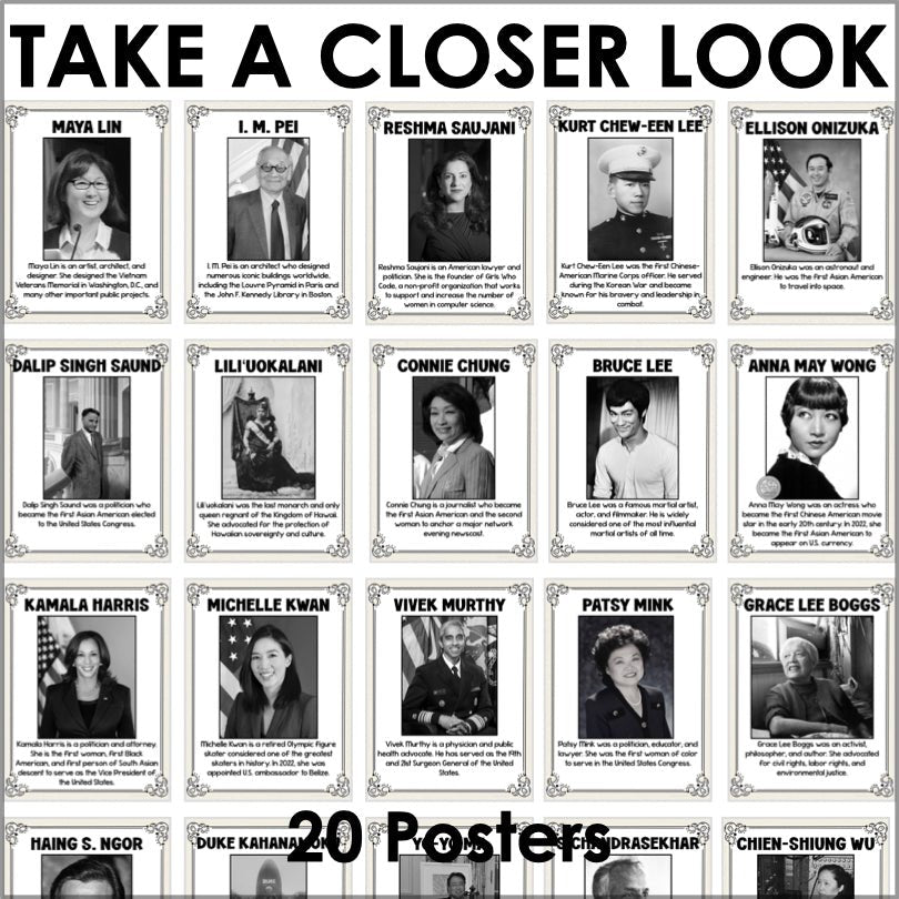 AAPI Asian American and Pacific Islander Poster Set - Teacher Jeanell
