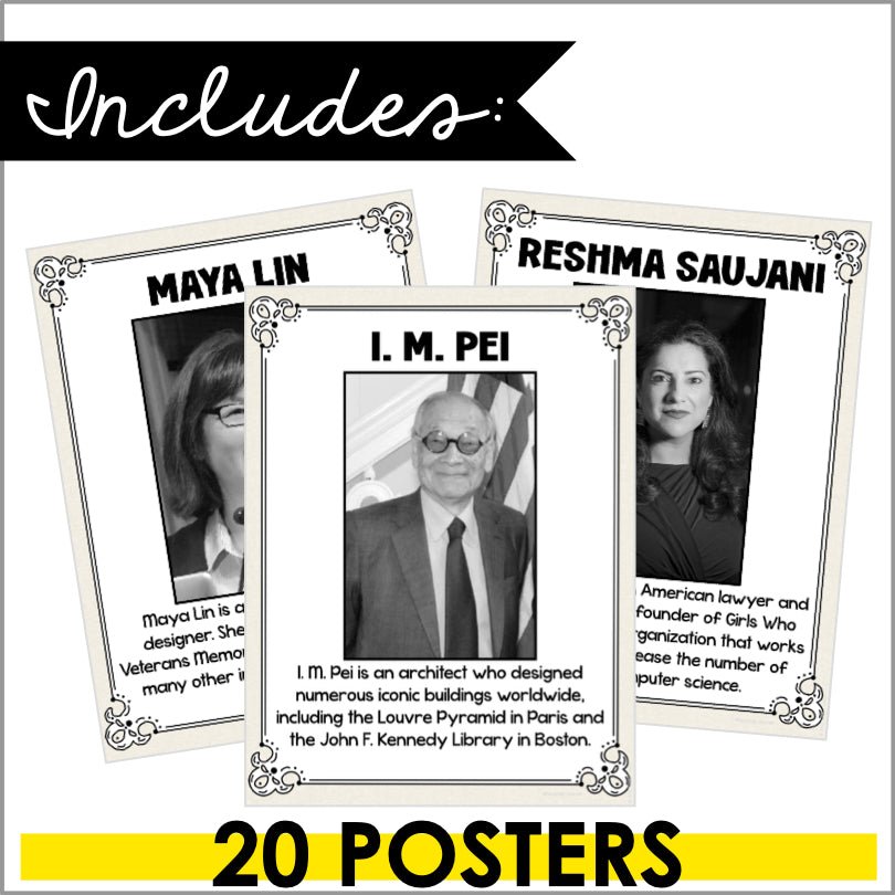 AAPI Asian American and Pacific Islander Poster Set - Teacher Jeanell