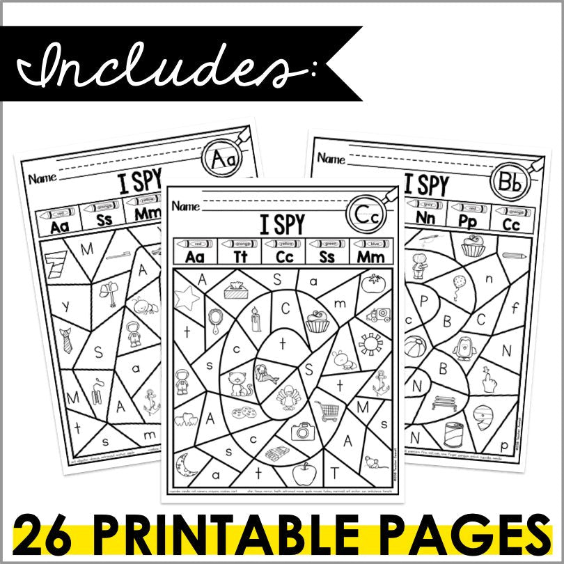 Alphabet and Beginning Sounds Color by Code Worksheets - Teacher Jeanell