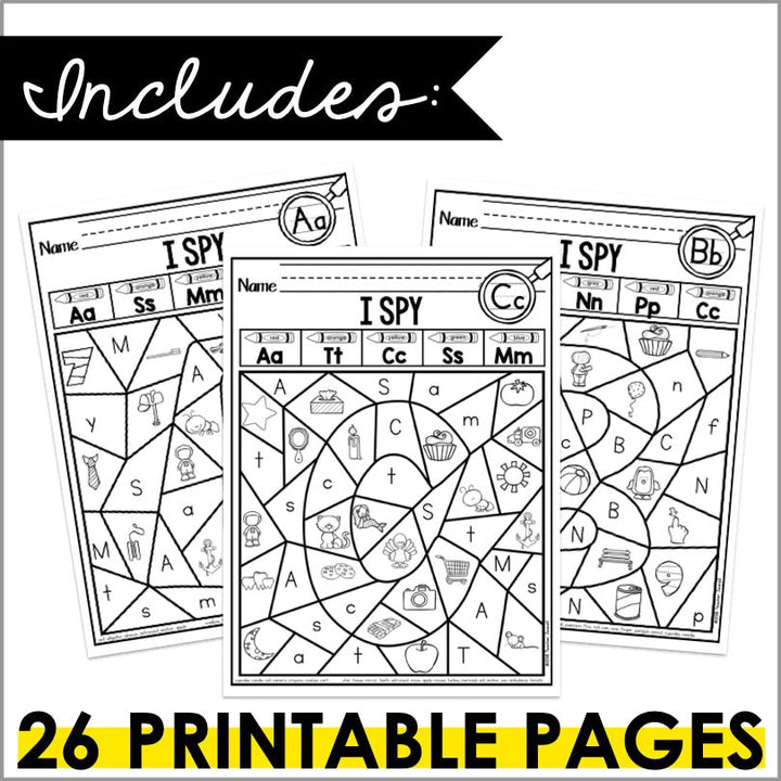 Alphabet and Beginning Sounds Color by Code Worksheets - Teacher Jeanell