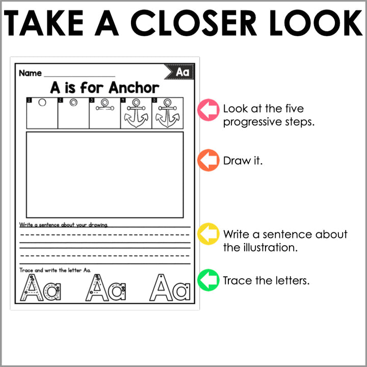 Alphabet Directed Drawing - Teacher Jeanell