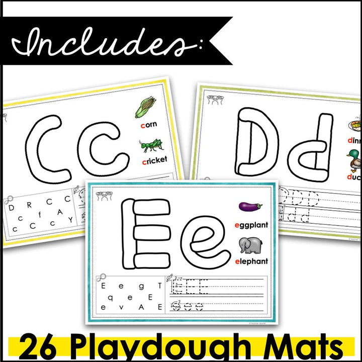 Alphabet Playdough Mats - Beginning Sounds - Teacher Jeanell