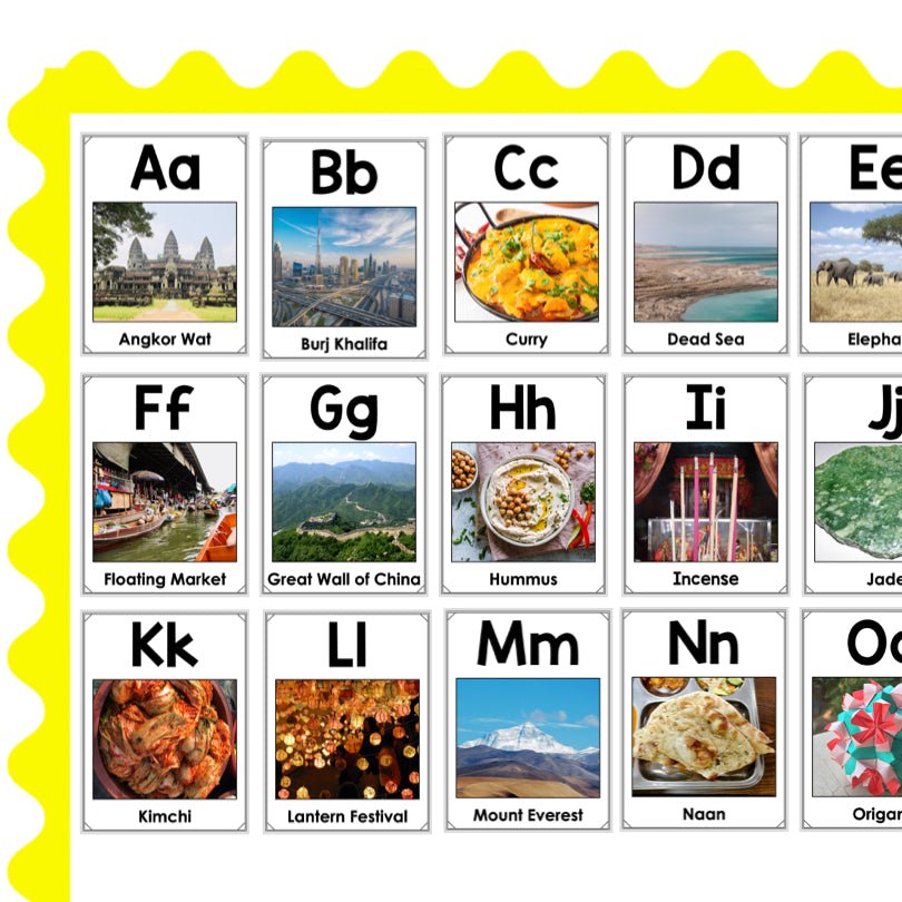 Asia Alphabet Posters | A-Z Posters Asia AAPI | ABC Posters with Real Pictures - Teacher Jeanell
