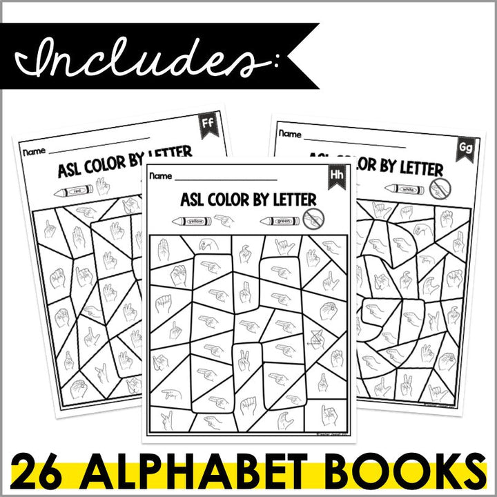 ASL Alphabet Color by Letter - Teacher Jeanell