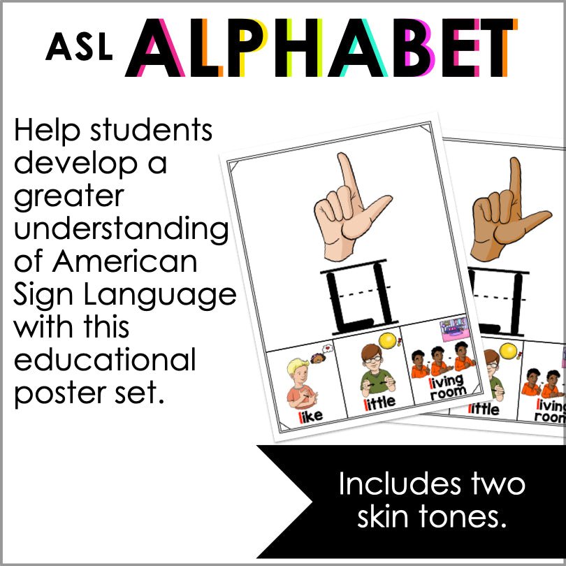 ASL Alphabet Posters | Sign Language Vocabulary Posters - Teacher Jeanell