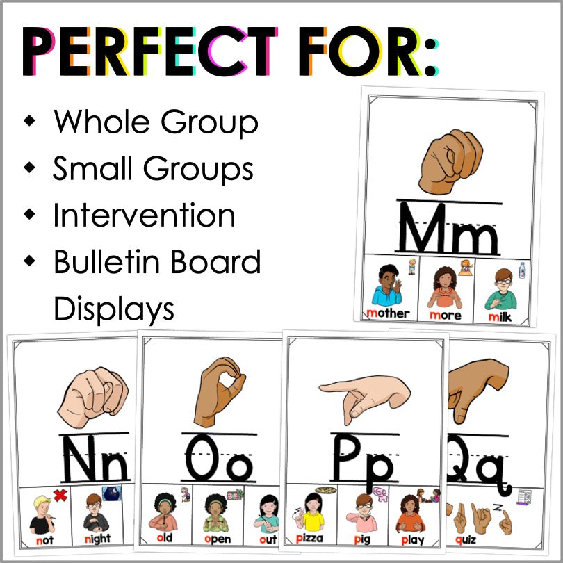 ASL Alphabet Posters | Sign Language Vocabulary Posters - Teacher Jeanell