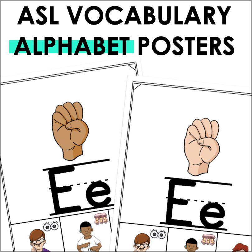 ASL Alphabet Posters | Sign Language Vocabulary Posters - Teacher Jeanell