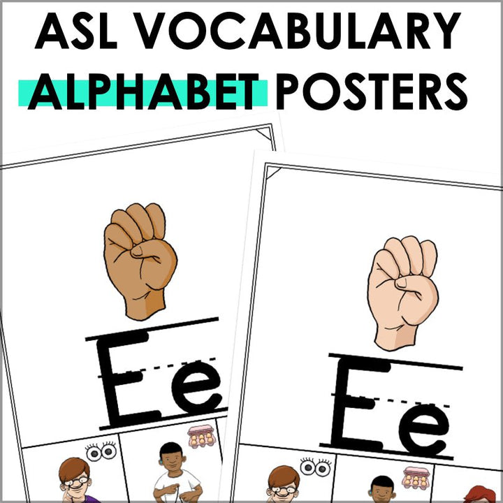 ASL Alphabet Posters | Sign Language Vocabulary Posters - Teacher Jeanell