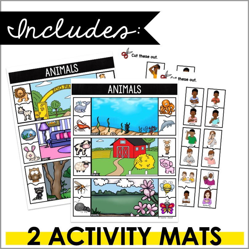 ASL Animals File Folder Games - ASL Busy Book - Teacher Jeanell