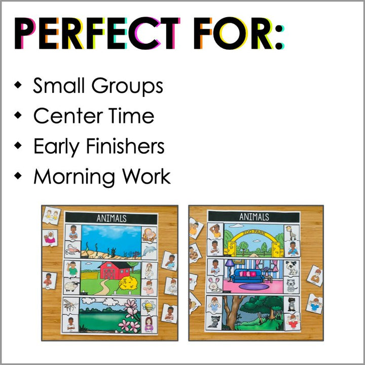ASL Animals File Folder Games - ASL Busy Book - Teacher Jeanell