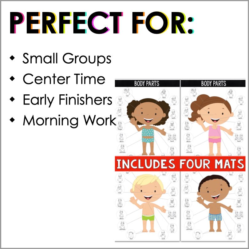 ASL Body Parts File Folder Games - ASL Busy Book - Teacher Jeanell