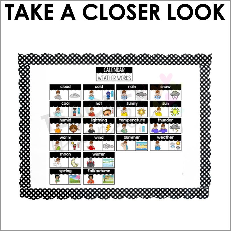 ASL Calendar Time Word Wall Cards - Teacher Jeanell