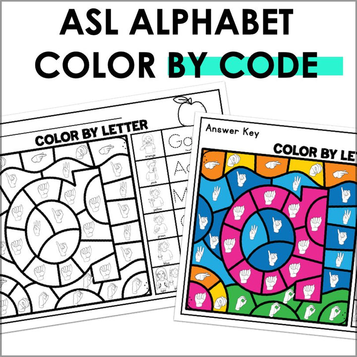 ASL Color by Code Letters A-Z - Teacher Jeanell