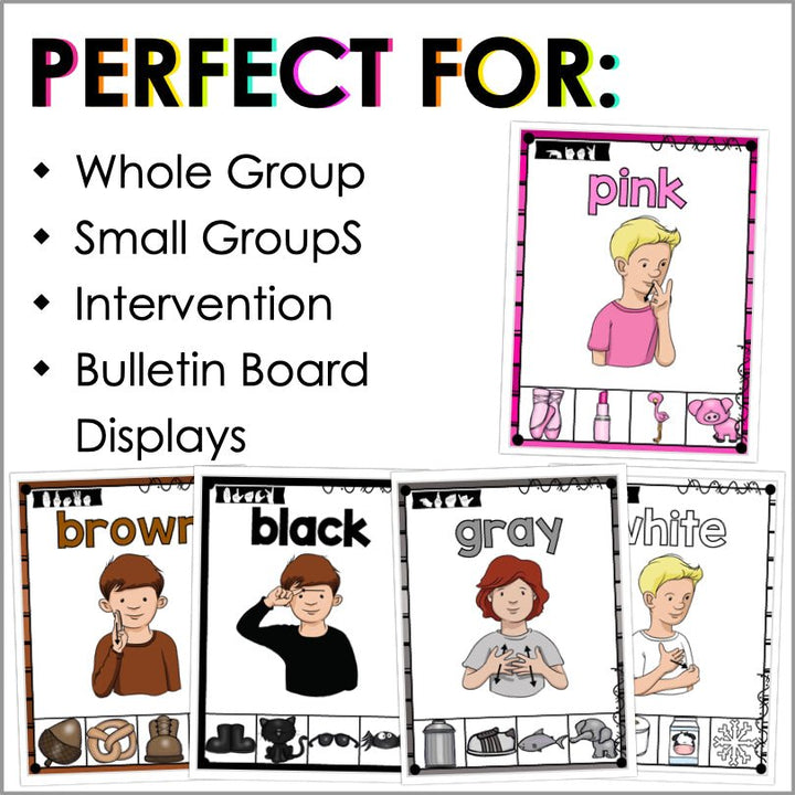 ASL Colors in the Environment Poster Set - Teacher Jeanell
