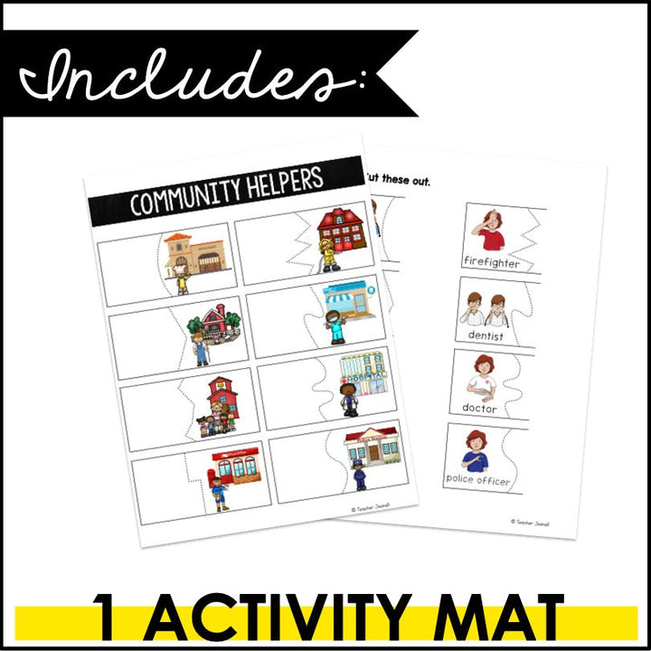 ASL Community Helpers Learning Mat - File Folder Activity - Teacher Jeanell