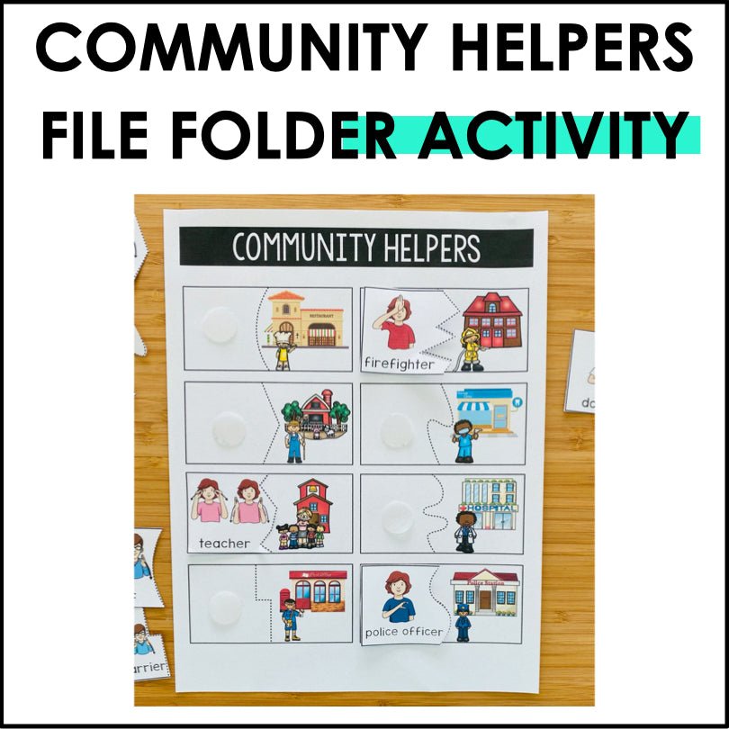 ASL Community Helpers Learning Mat - File Folder Activity - Teacher Jeanell