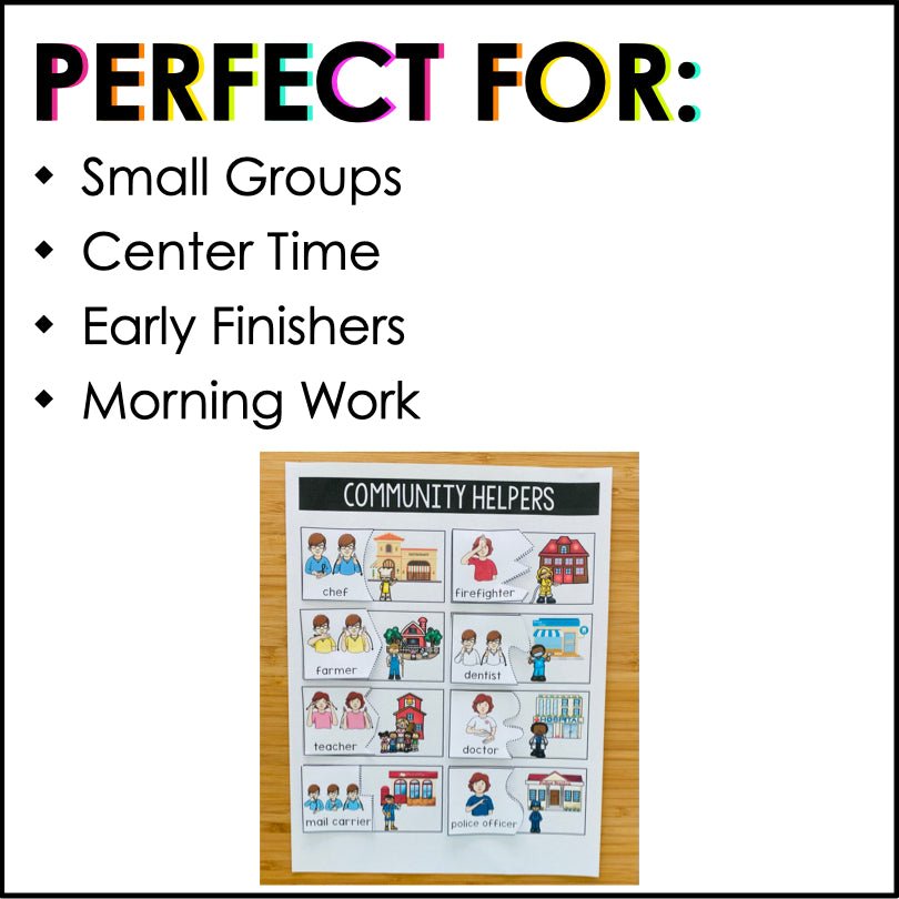 ASL Community Helpers Learning Mat - File Folder Activity - Teacher Jeanell