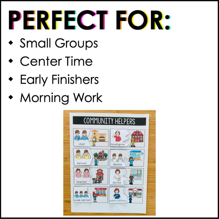 ASL Community Helpers Learning Mat - File Folder Activity - Teacher Jeanell