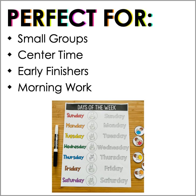 ASL Days of the Week File Folder Games - ASL Busy Book - Teacher Jeanell