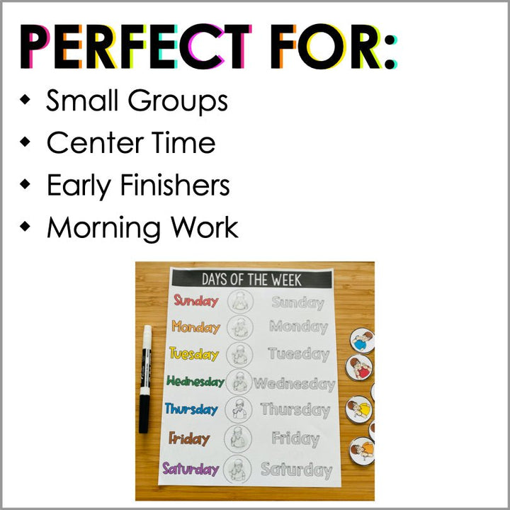 ASL Days of the Week File Folder Games - ASL Busy Book - Teacher Jeanell