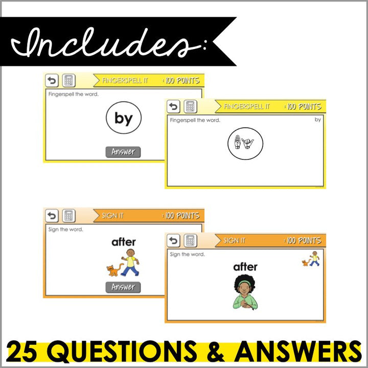 ASL First Grade Sight Words Digital Game - Teacher Jeanell