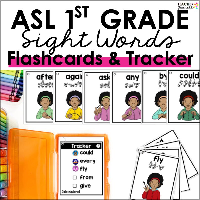 ASL Flashcards Printable First Grade Sight Words – Teacher Jeanell for First Words Flash Cards Printable Free