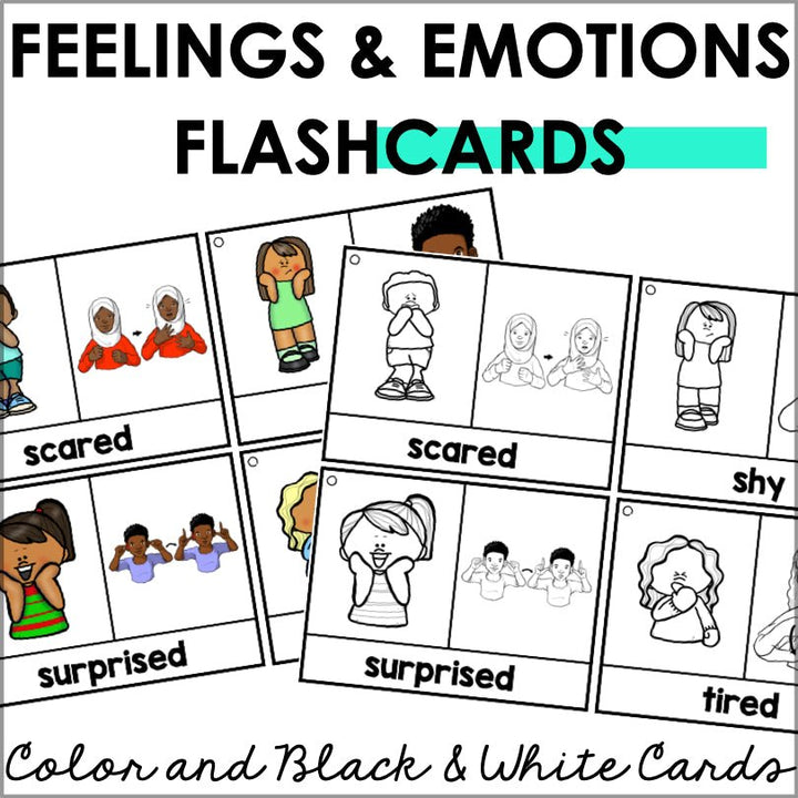 ASL Flashcards & Tracker Feelings and Emotions | Sign Language Flashcards - Teacher Jeanell