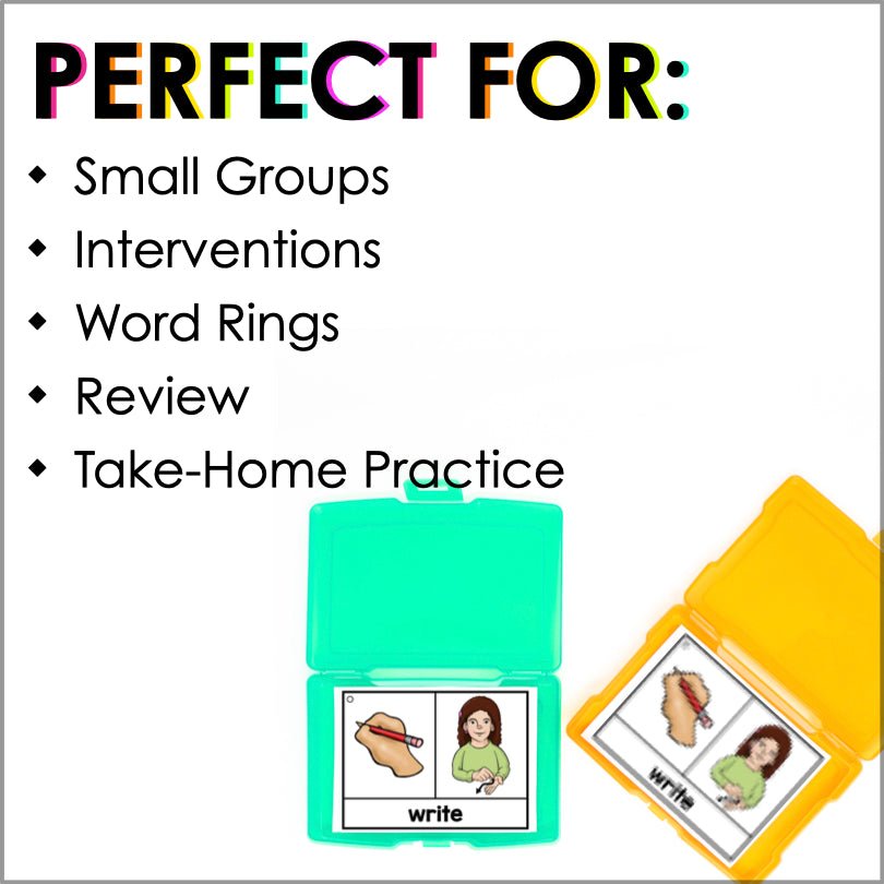 ASL Flashcards & Tracker Verbs and Core Words | Sign Language Flashcards - Teacher Jeanell