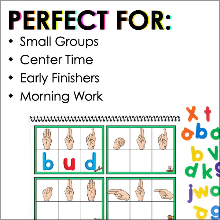 ASL Magnetic Letter Center CVC Words | Fingerspelling CVC Words | Early Literacy - Teacher Jeanell
