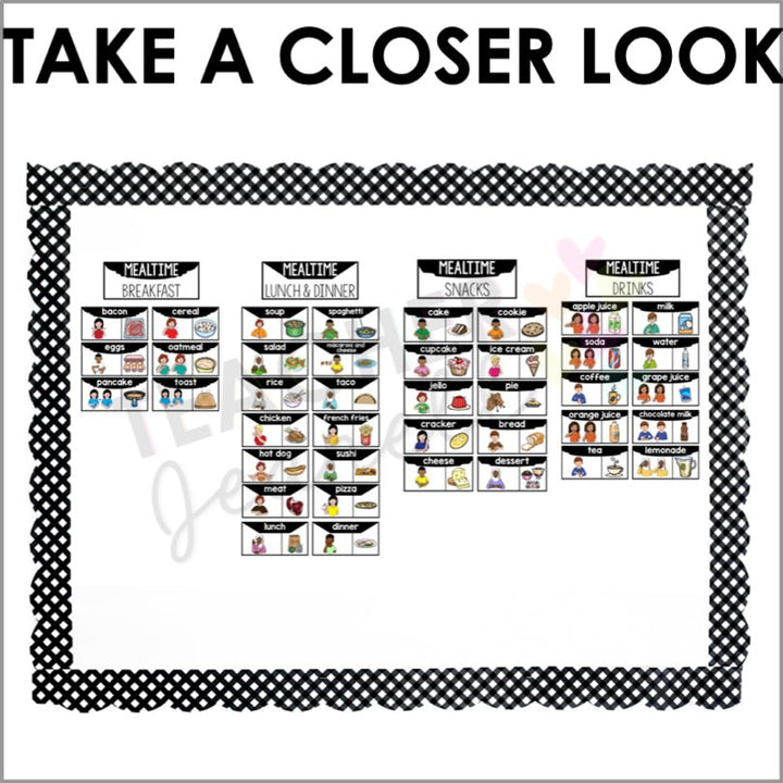 ASL Mealtime Word Wall Cards - Teacher Jeanell