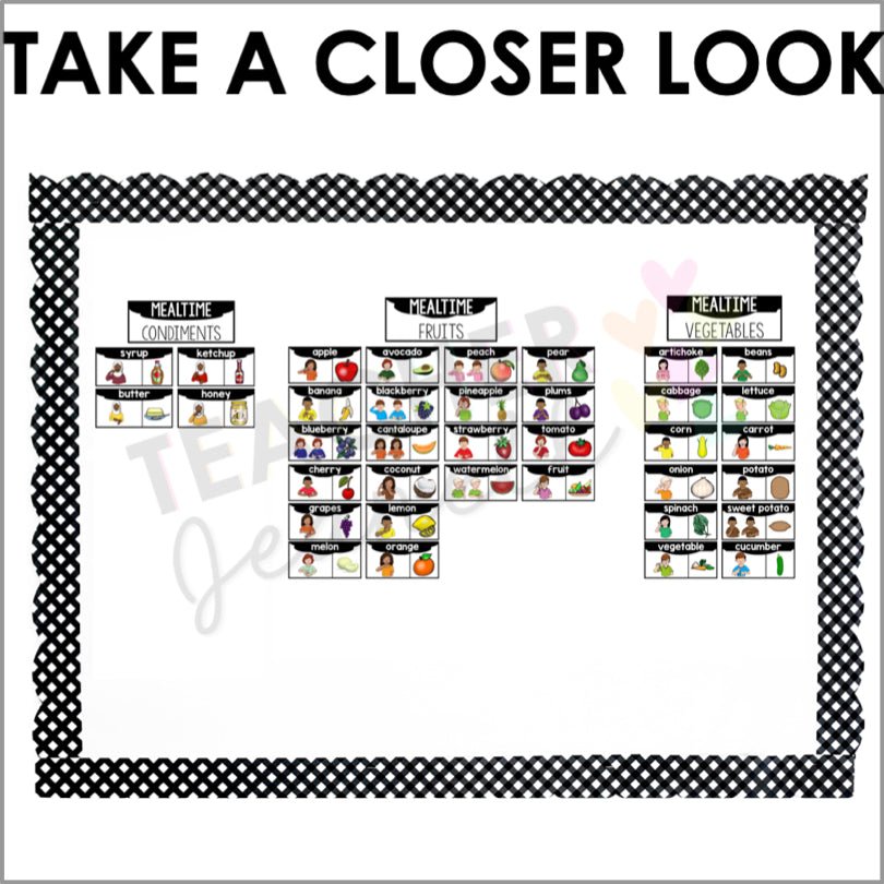 ASL Mealtime Word Wall Cards - Teacher Jeanell