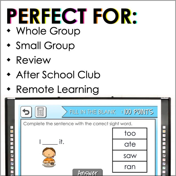 ASL Primer Sight Words Digital Game - Teacher Jeanell
