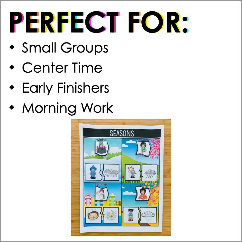 ASL Seasons File Folder Activity - ASL Weather - Teacher Jeanell