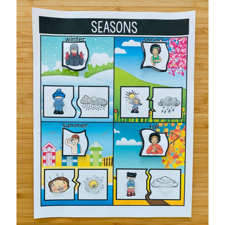 ASL Seasons File Folder Activity - ASL Weather - Teacher Jeanell