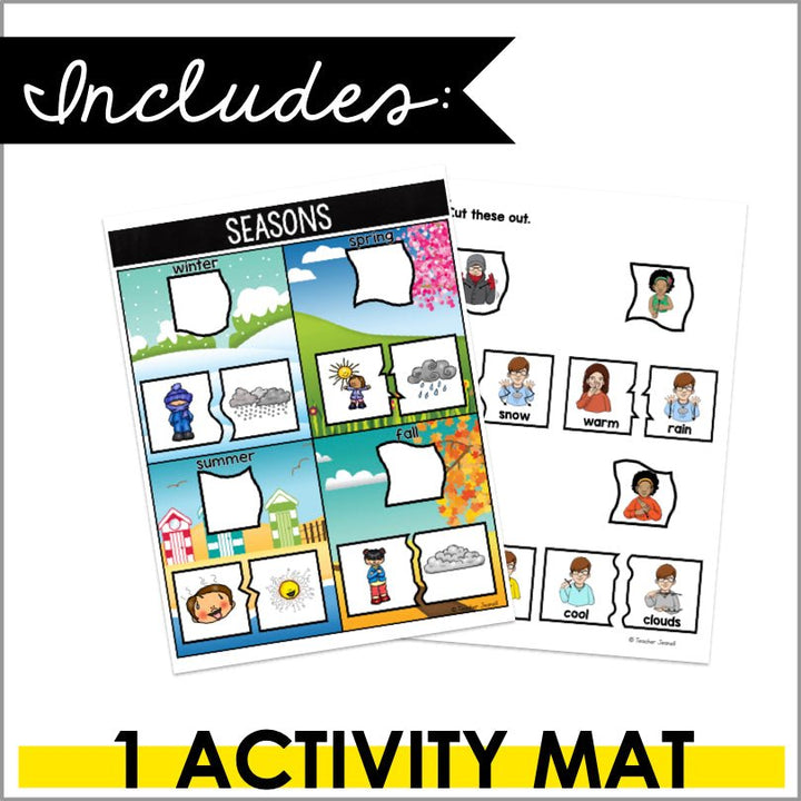 ASL Seasons File Folder Activity - ASL Weather - Teacher Jeanell