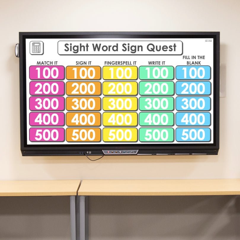 ASL Sight Words Second Grade Digital Game - Teacher Jeanell