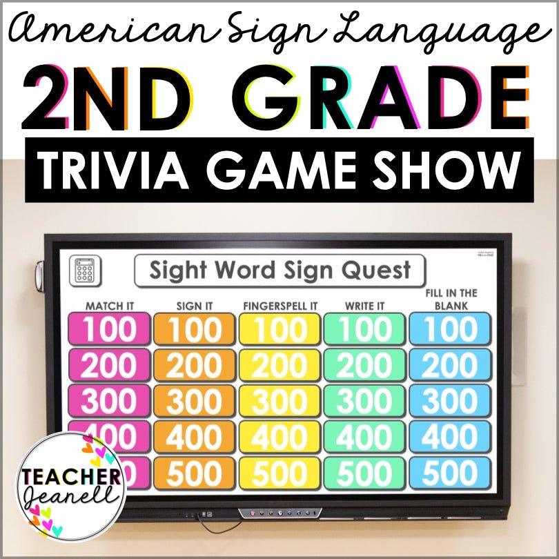 ASL Sight Words Second Grade Digital Game - Teacher Jeanell