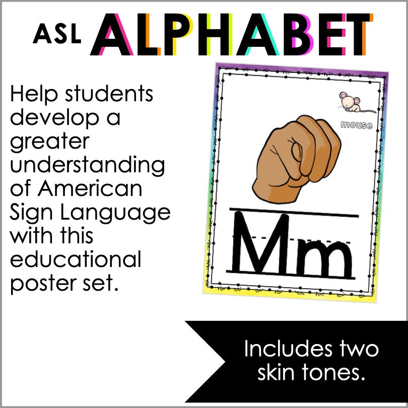 ASL Sign Language Alphabet Posters - Teacher Jeanell