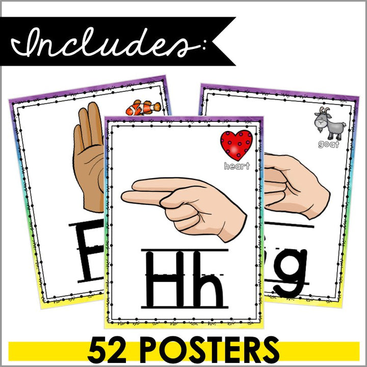 ASL Sign Language Alphabet Posters - Teacher Jeanell
