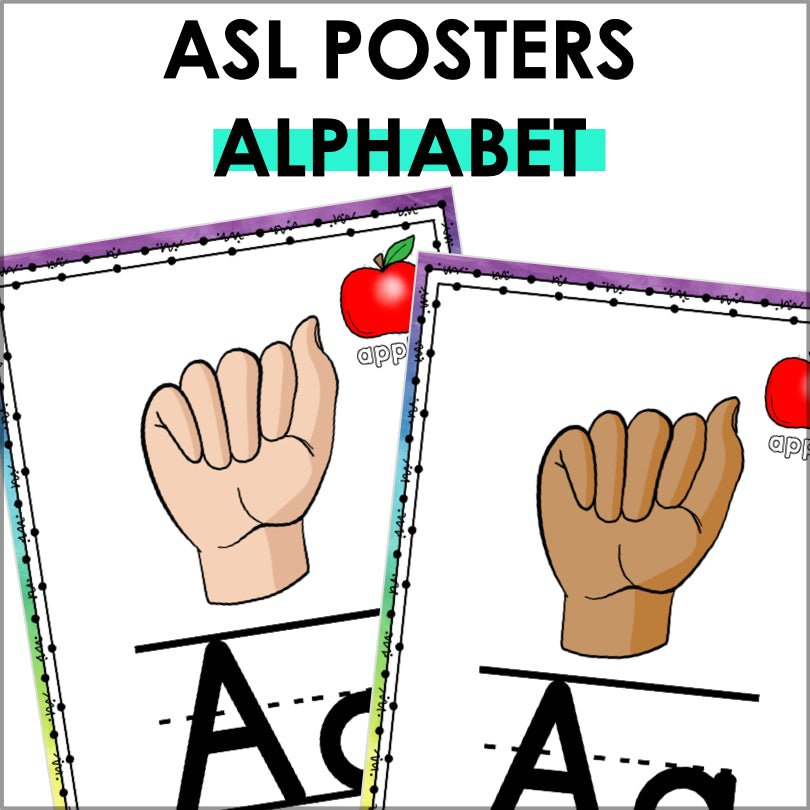 ASL Sign Language Alphabet Posters - Teacher Jeanell