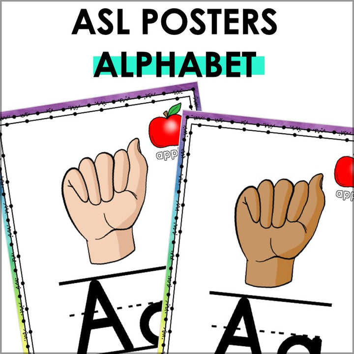 ASL Sign Language Alphabet Posters - Teacher Jeanell