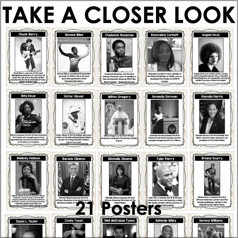 Black History Month Bulletin Board - Black History Month Posters - Set 2 - Teacher Jeanell