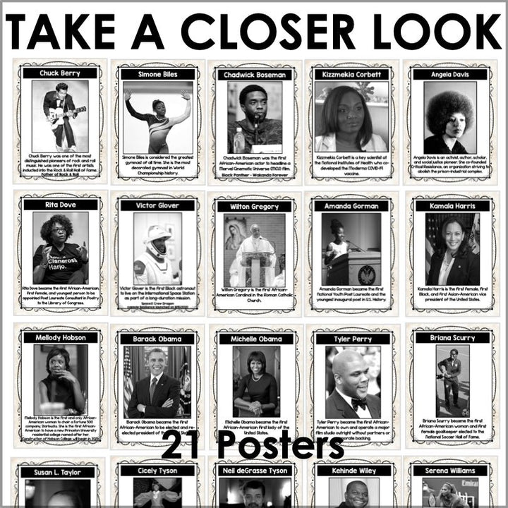 Black History Month Bulletin Board - Black History Month Posters - Set 2 - Teacher Jeanell