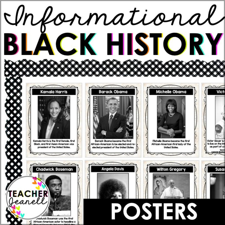 Black History Month Bulletin Board - Black History Month Posters - Set 2 - Teacher Jeanell