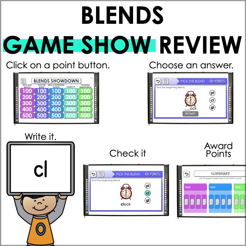 Blends Phonemic Awareness Trivia Game - Teacher Jeanell