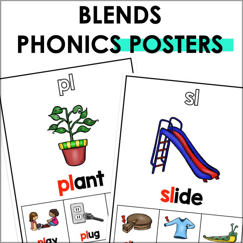 Blends Poster Set | Sound Wall Posters - Teacher Jeanell